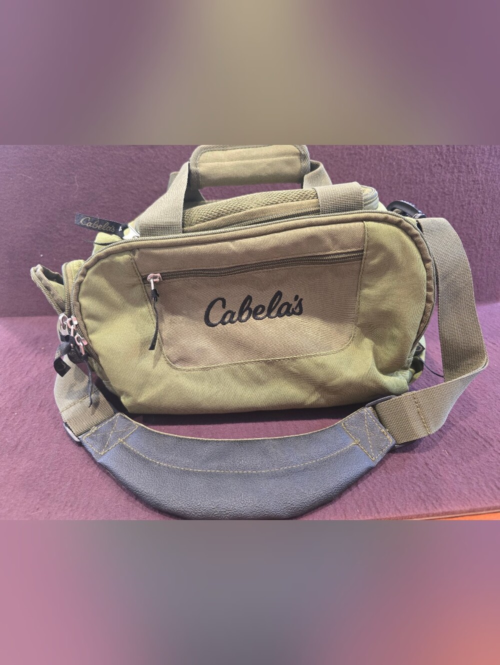 Cabela's Catch All Gear Bag Weather Resistant Green Polyester Fishing Camping